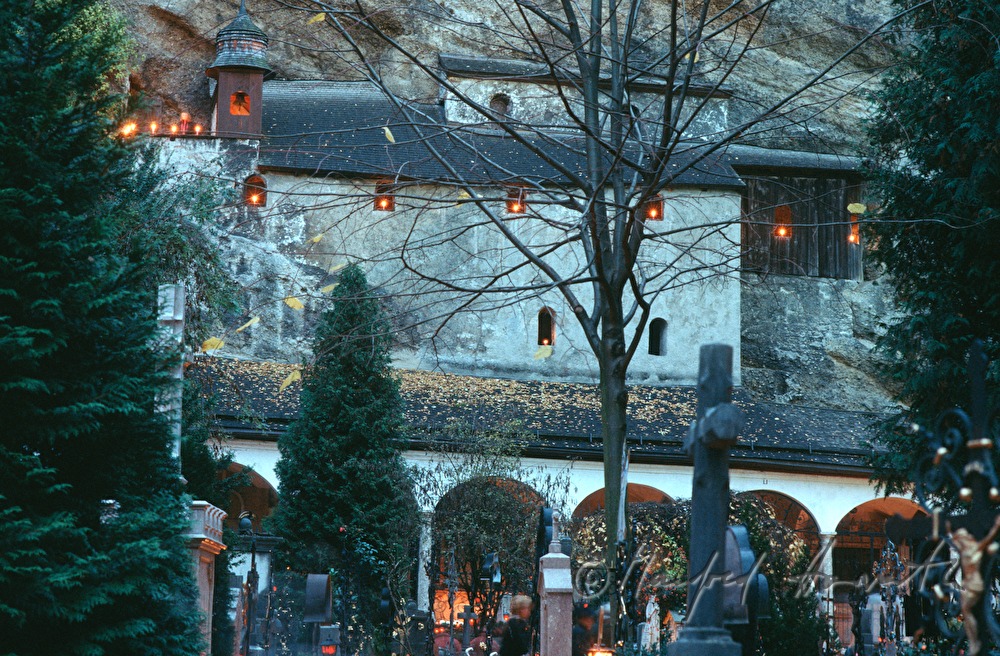 catacombs with  All Saints Day illumination