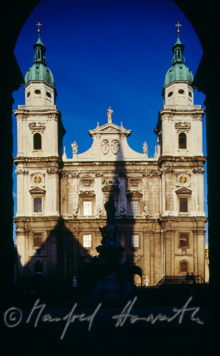 western facade and shadow of Franciscan Church