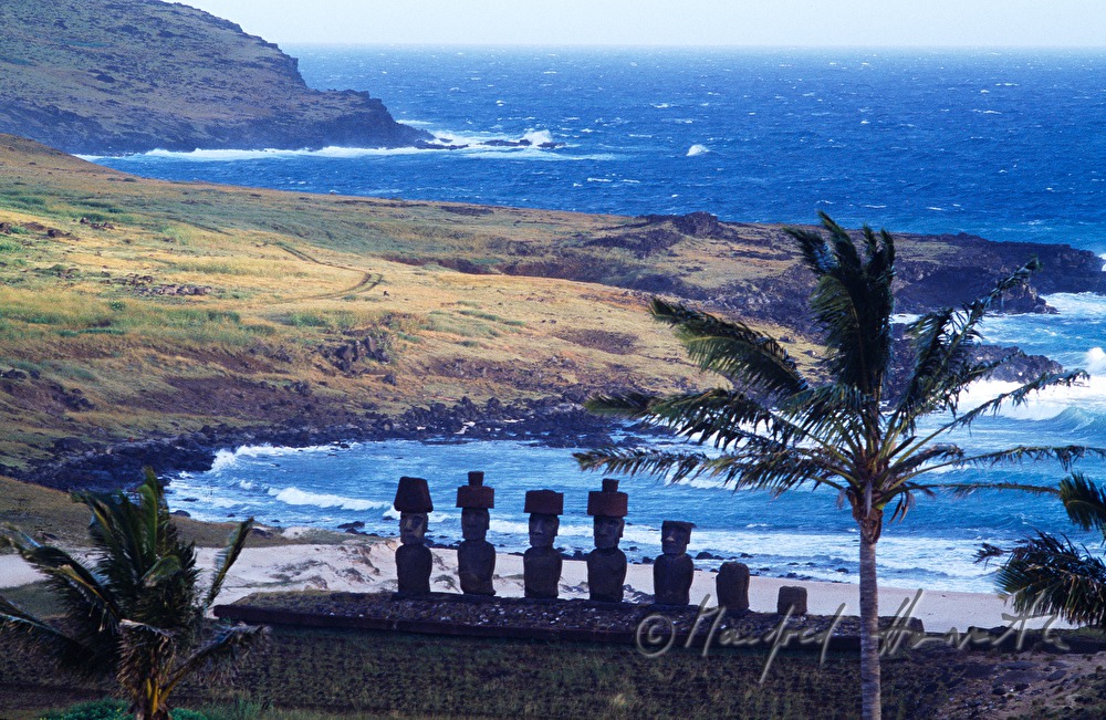 Moais at Anakena Beach