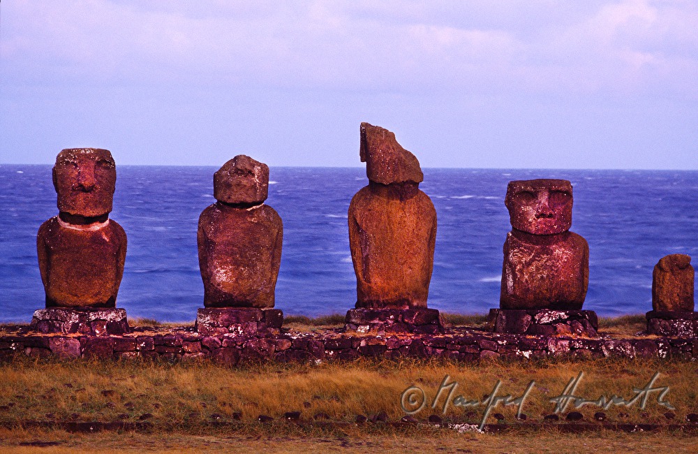 Moai at Tahai Beach