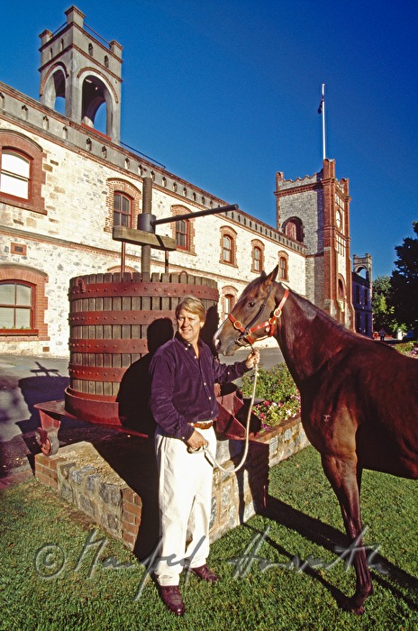 owner of Chateau Yalumba with horse