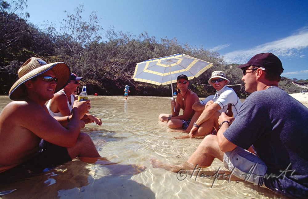 visitors having a bath