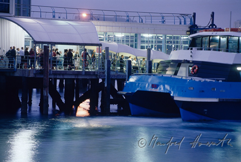 passengers enter the Devonport ferry