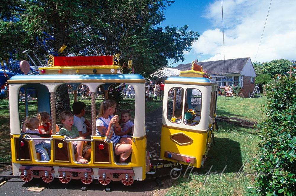 tramway in the garden of a private property (childrens party)