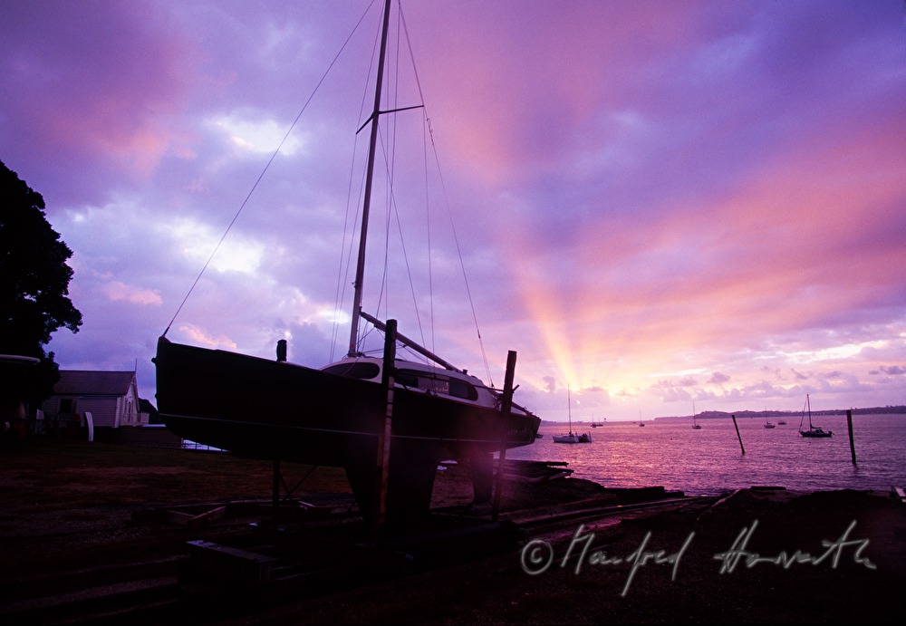 boats on the beach in Devonport