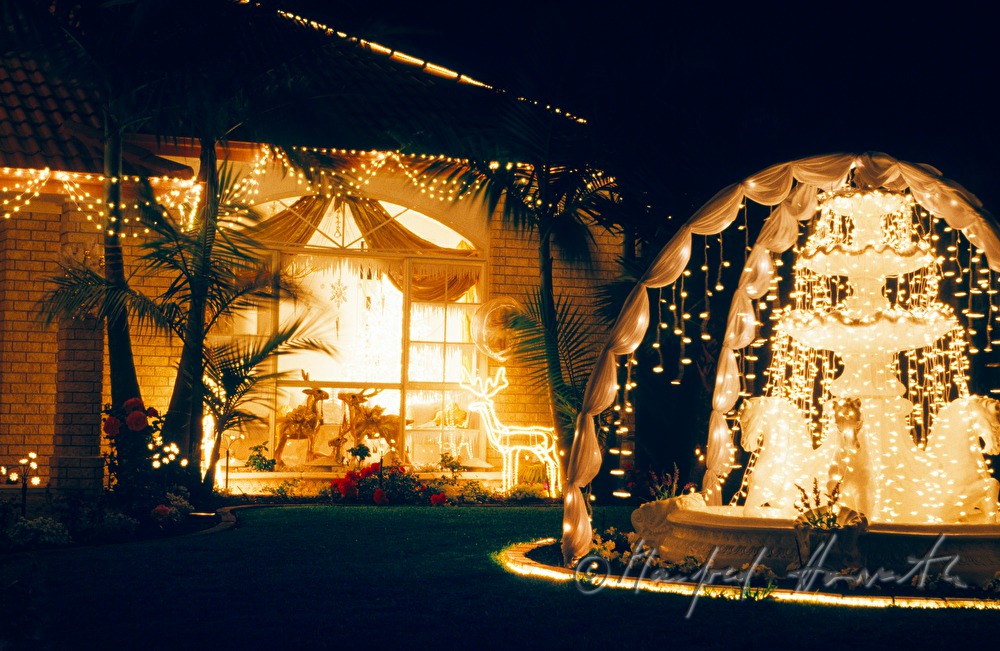 private home with christmas illumination