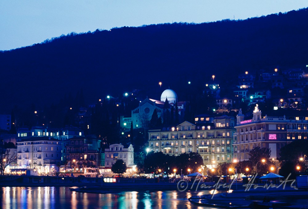 Učka mountain massif and waterside front