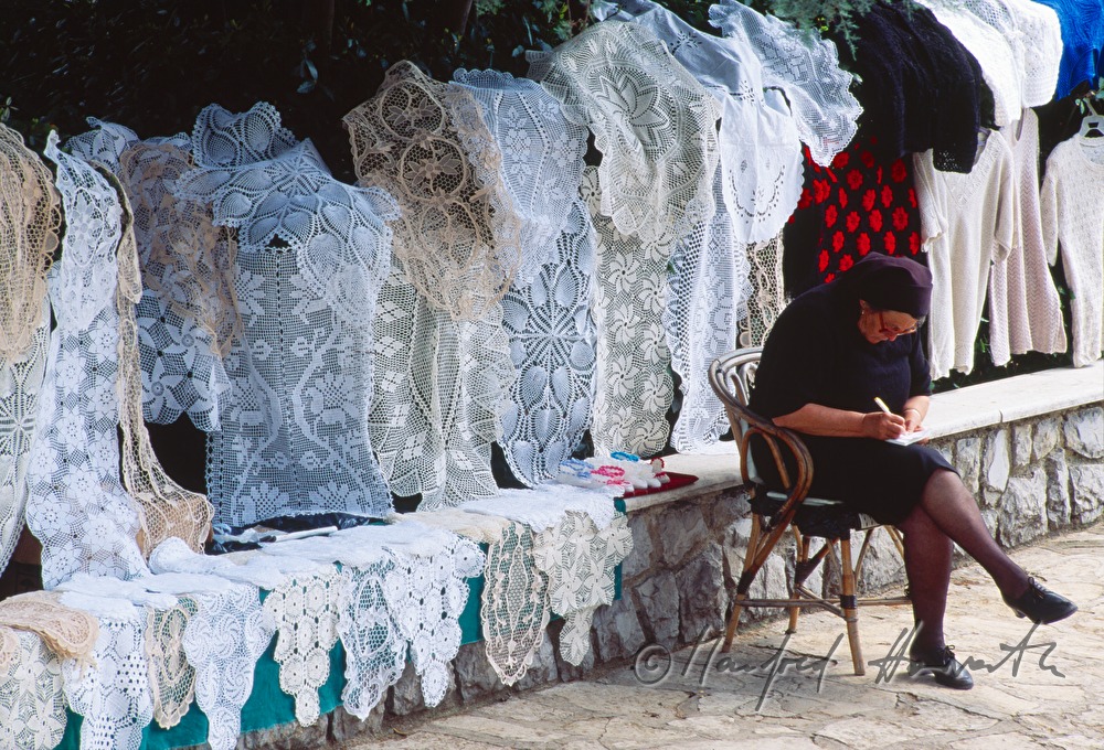 souvenir stand for crochet ware