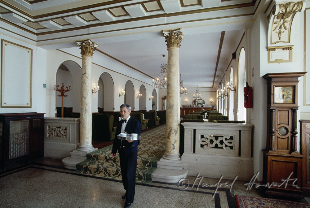 waiter in the assembly hall of Hotel Bristol