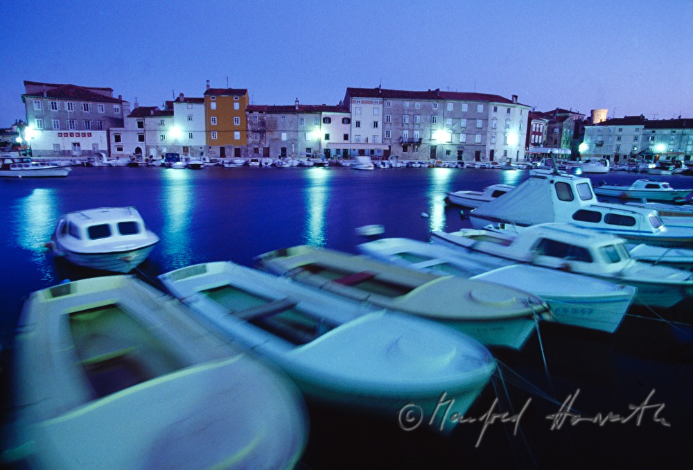 harbour and boats in the town Cres