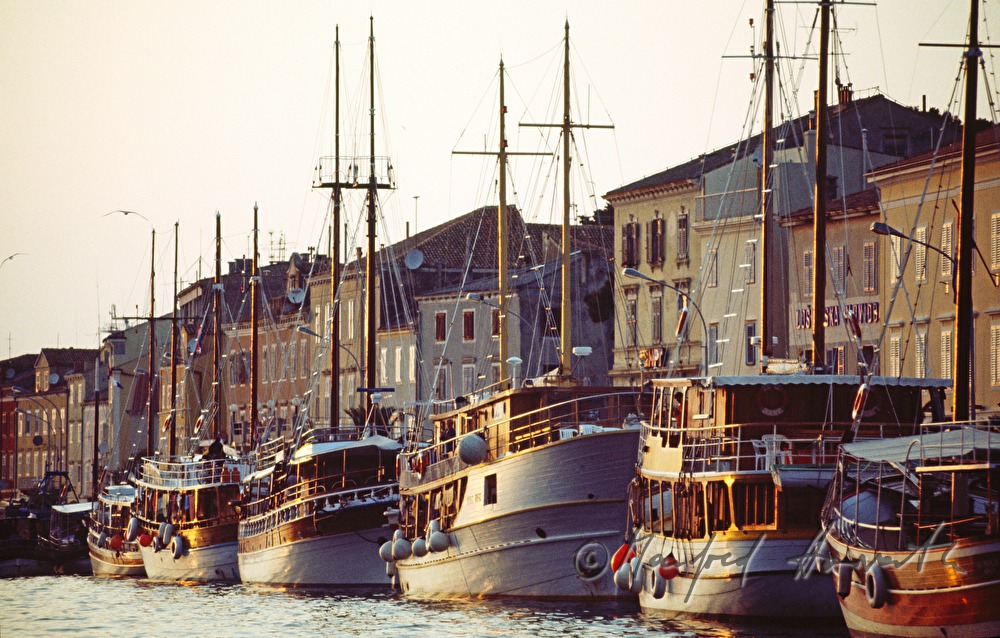 Mali Lošinj and sailing boats in the harbour