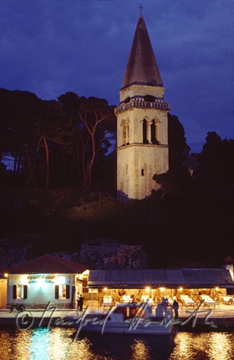 harbour of Veli Losinj and Church of Saint Anthony