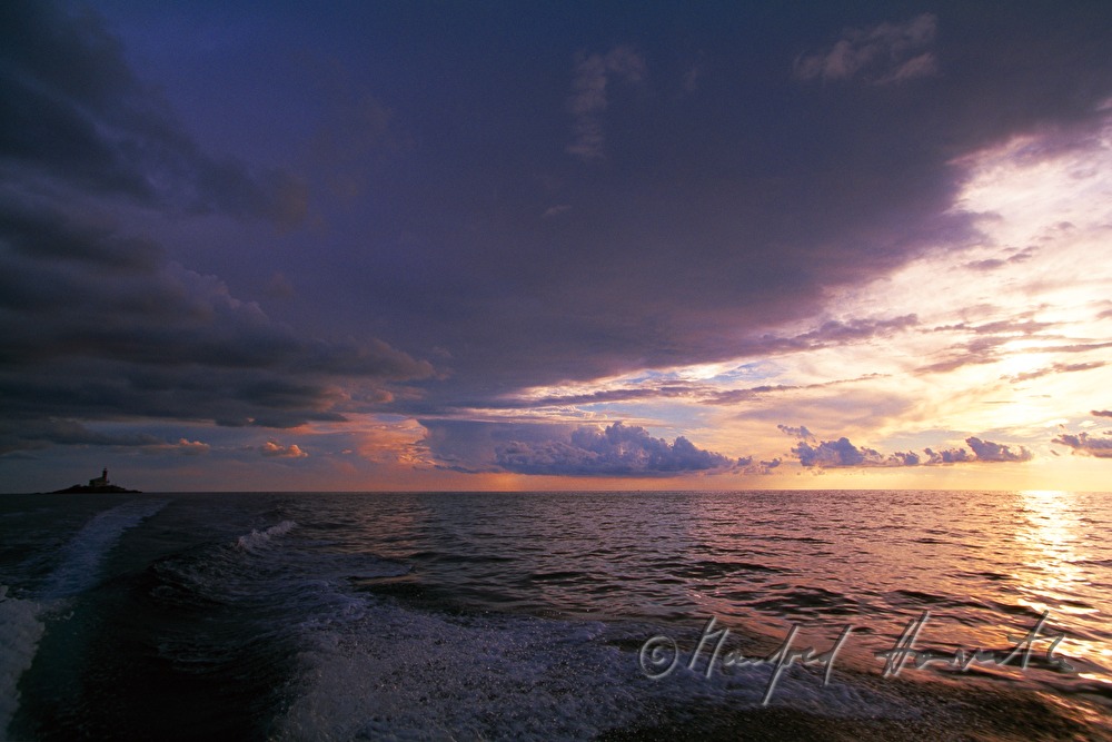 lighthouse Sveti Ivan and thunderclouds