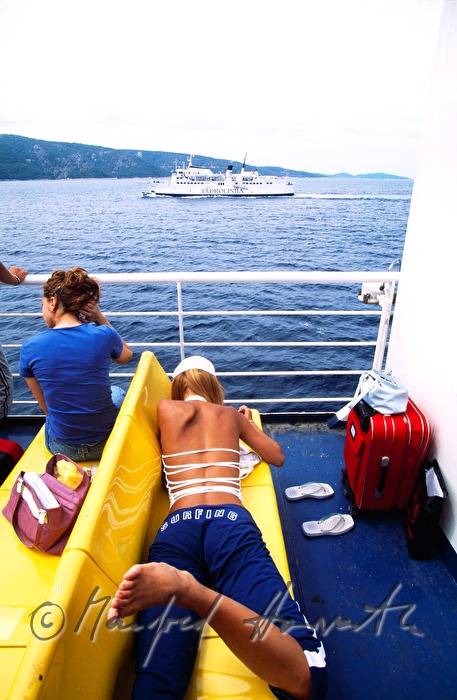 passengers on a ferry boat