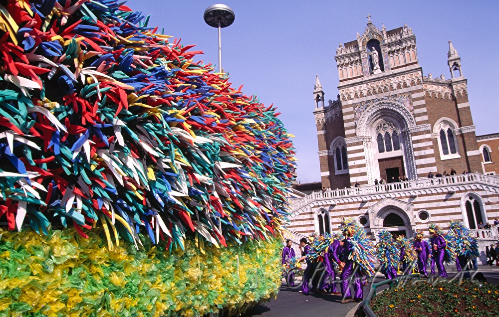 Procession in front of capuchin church Maria Lourdes.
