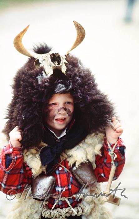 Boy dressed up as Percht.