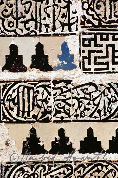 Azulejos in the Medersa Bou Inania
