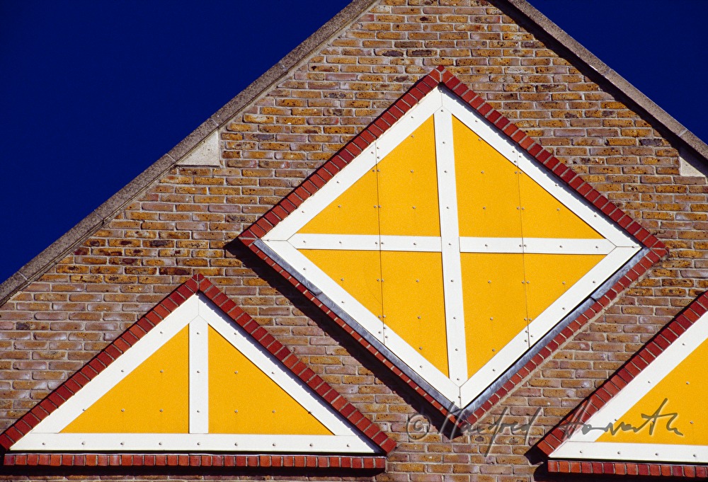 gable of a red brick building