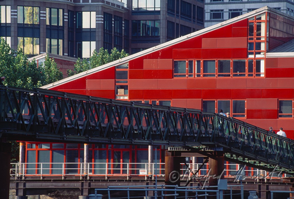 footbridge and office building