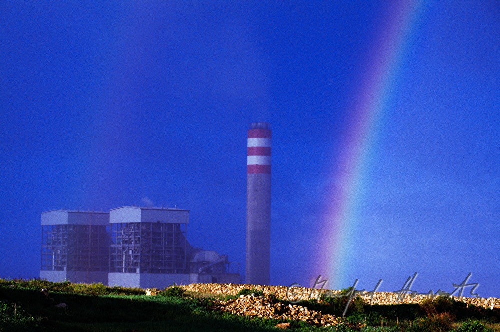 caloric power plant on the shore of the Atlantic Ocean