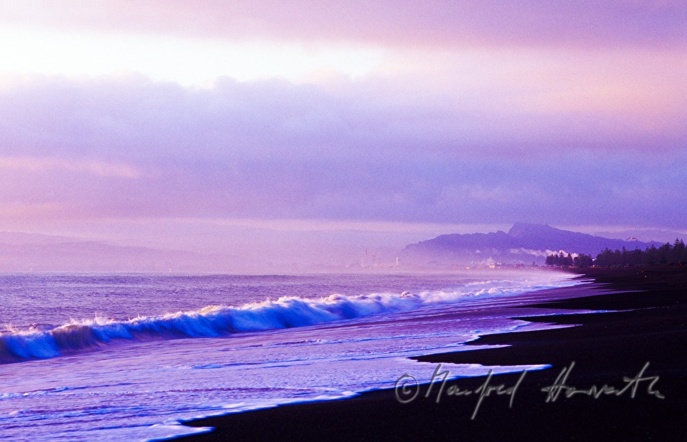 black beach of Napier