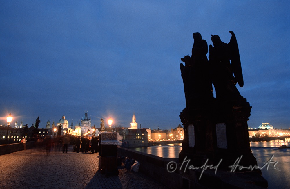 angel statue and Old Town