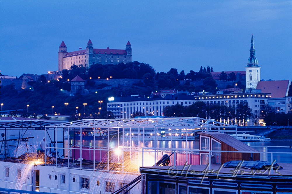 Castle Bratislava and ships