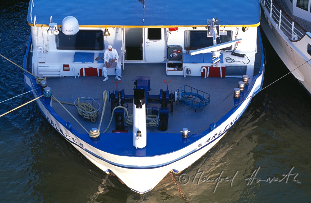 bow of a passenger ship on the Danube
