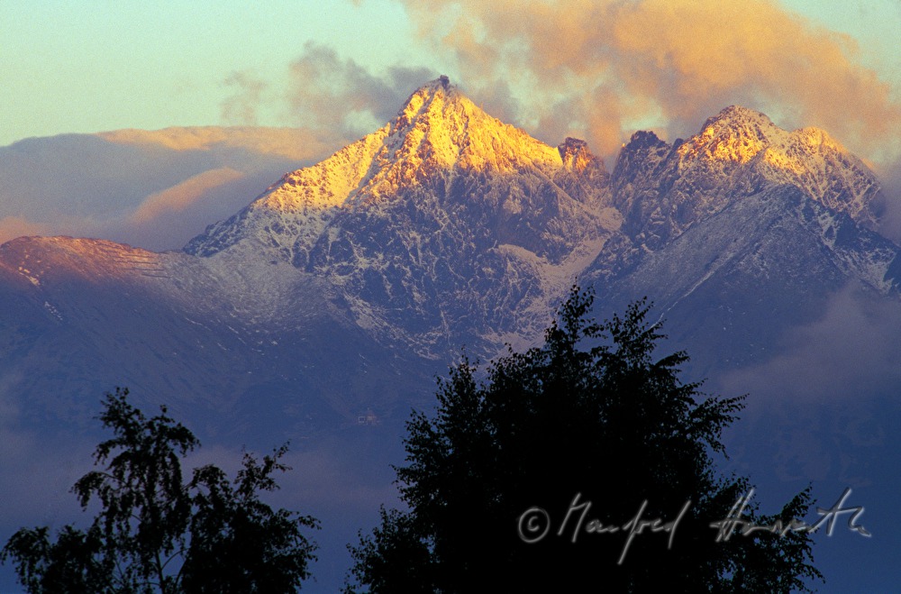 mountaintop and clouds
