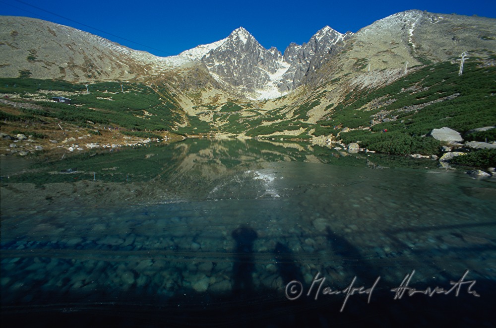 mountain lake and Lomnický štít (Lomnitzky peak)