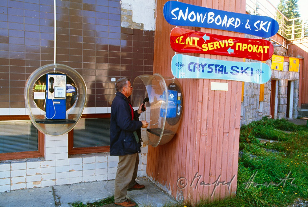 public telephones near the ski jumping hill