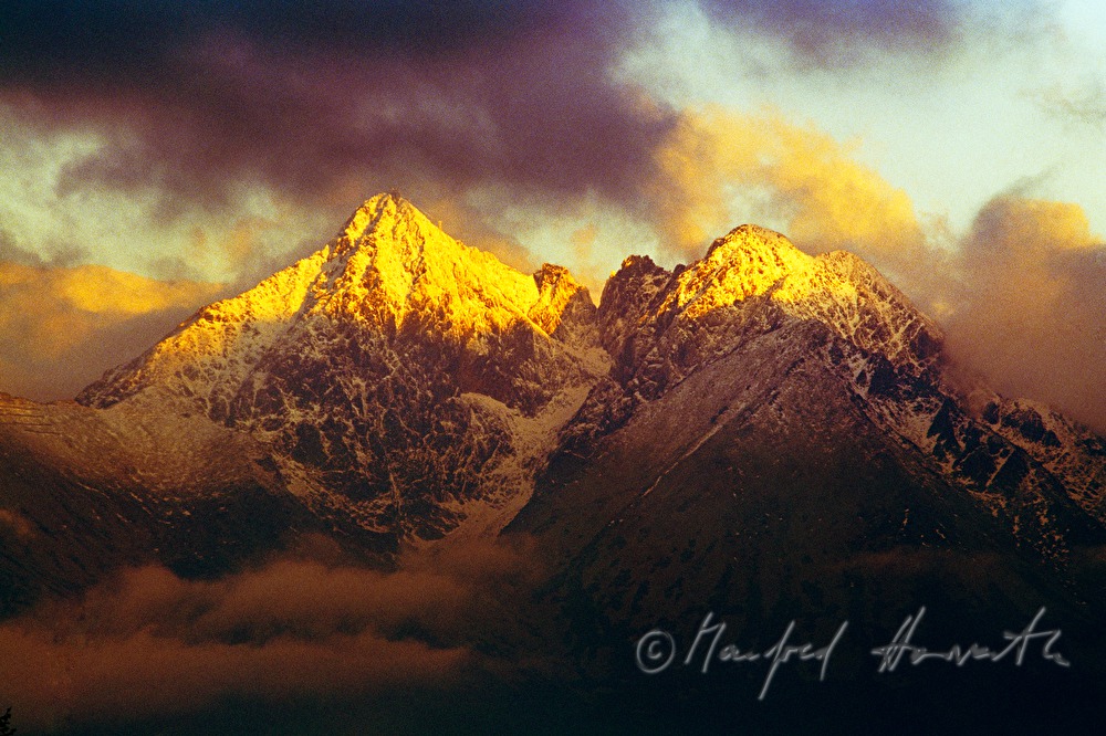mountaintop and clouds