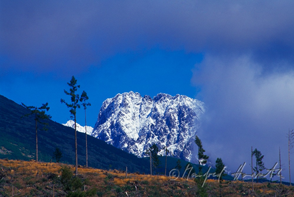 mountaintop and clouds