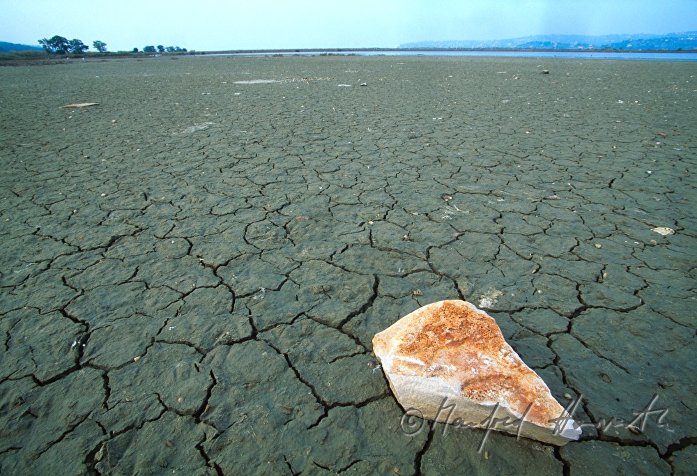 former salt evaporation ponds and stone