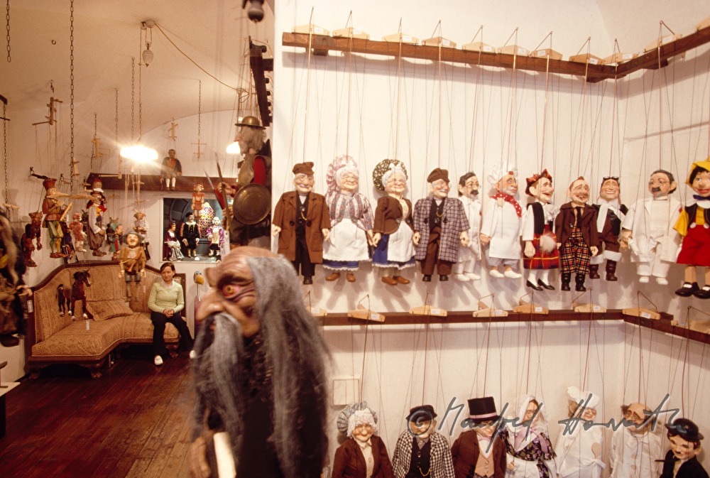 saleswoman in a puppet shop