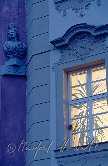 window and detail of a fassade on Nerudova Street