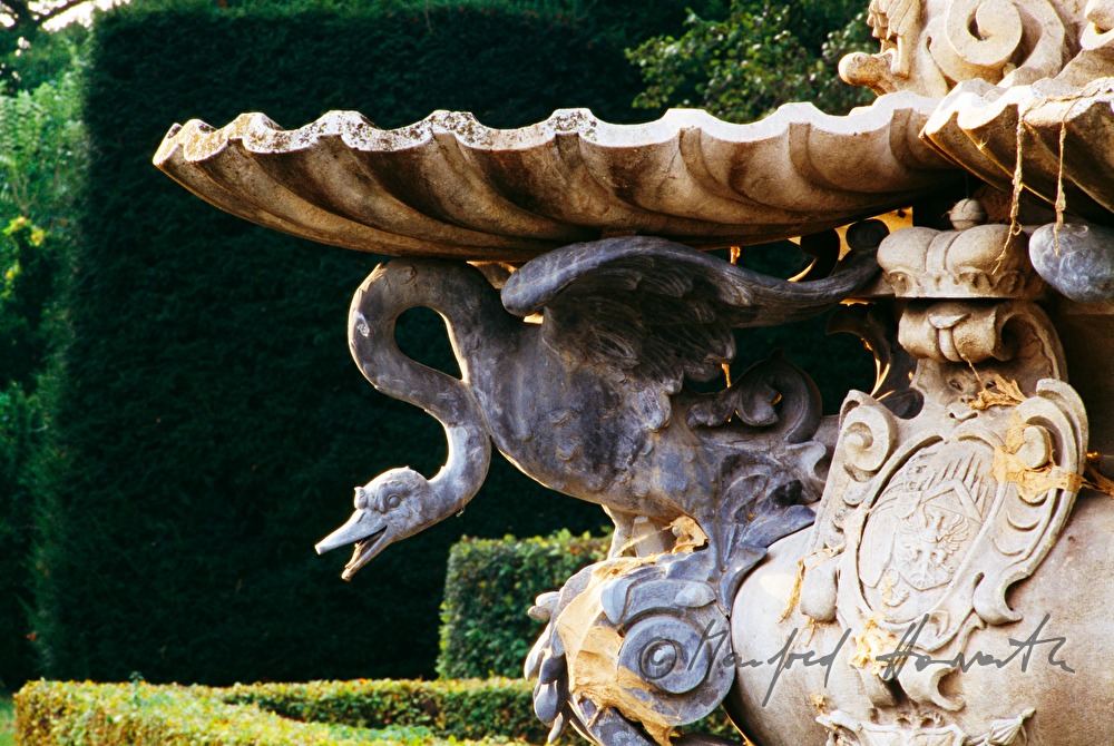 baroque fountain in the garden