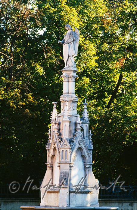 neogothic column in the garden