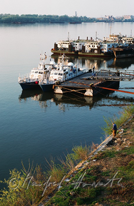ships and pontoons at the harbour