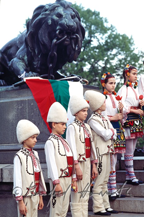 children in traditional costumes