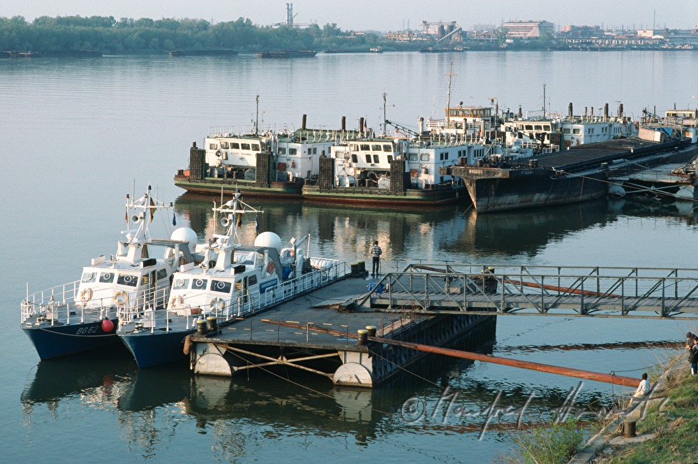 ships and pontoons at the harbour