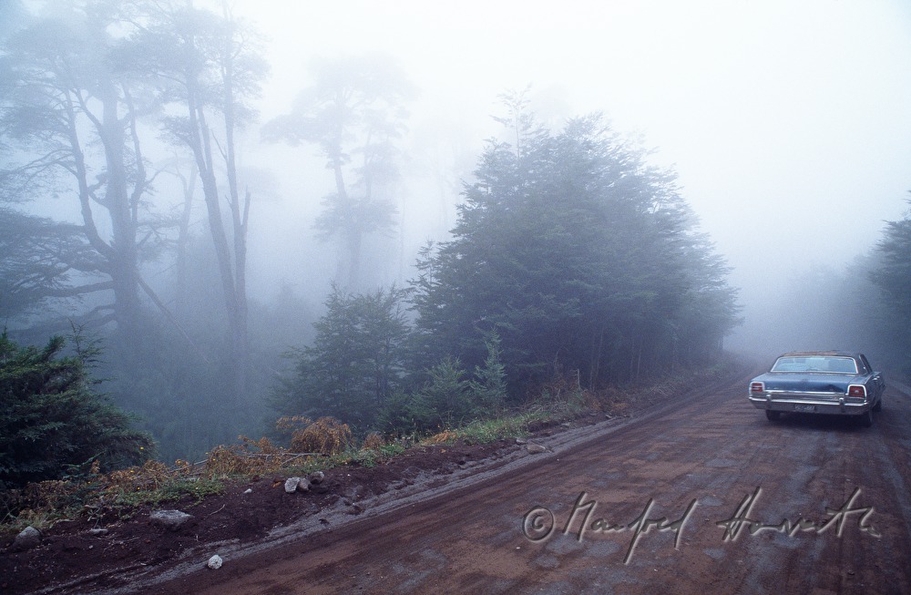 car on the  Carretera Austral