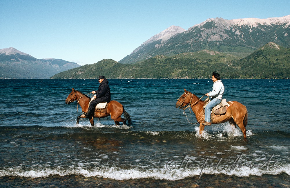 two riders in the Lago Puyehue