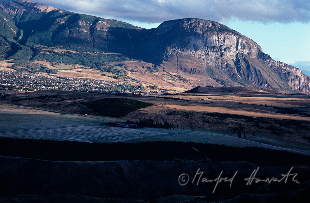 city of Coyhaique and rock formation
