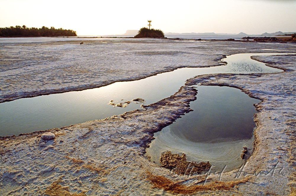 small salt water lake at the Siwa Saltlake