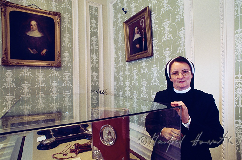 Benedictine nun in the museum of the monastery