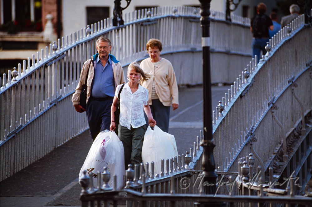 Half Penny Bridge and walkers