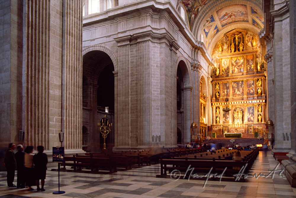 flanking aisle in the church