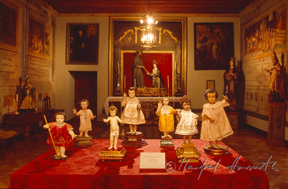 collection of Jesus figurines in the museum