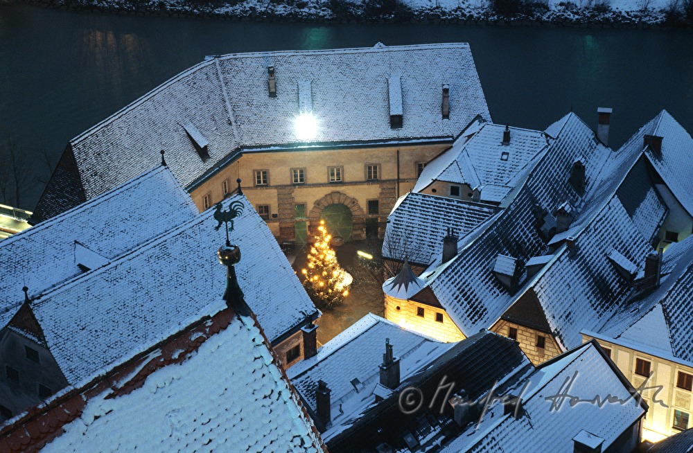 view from the city tower to the roofs of the old town